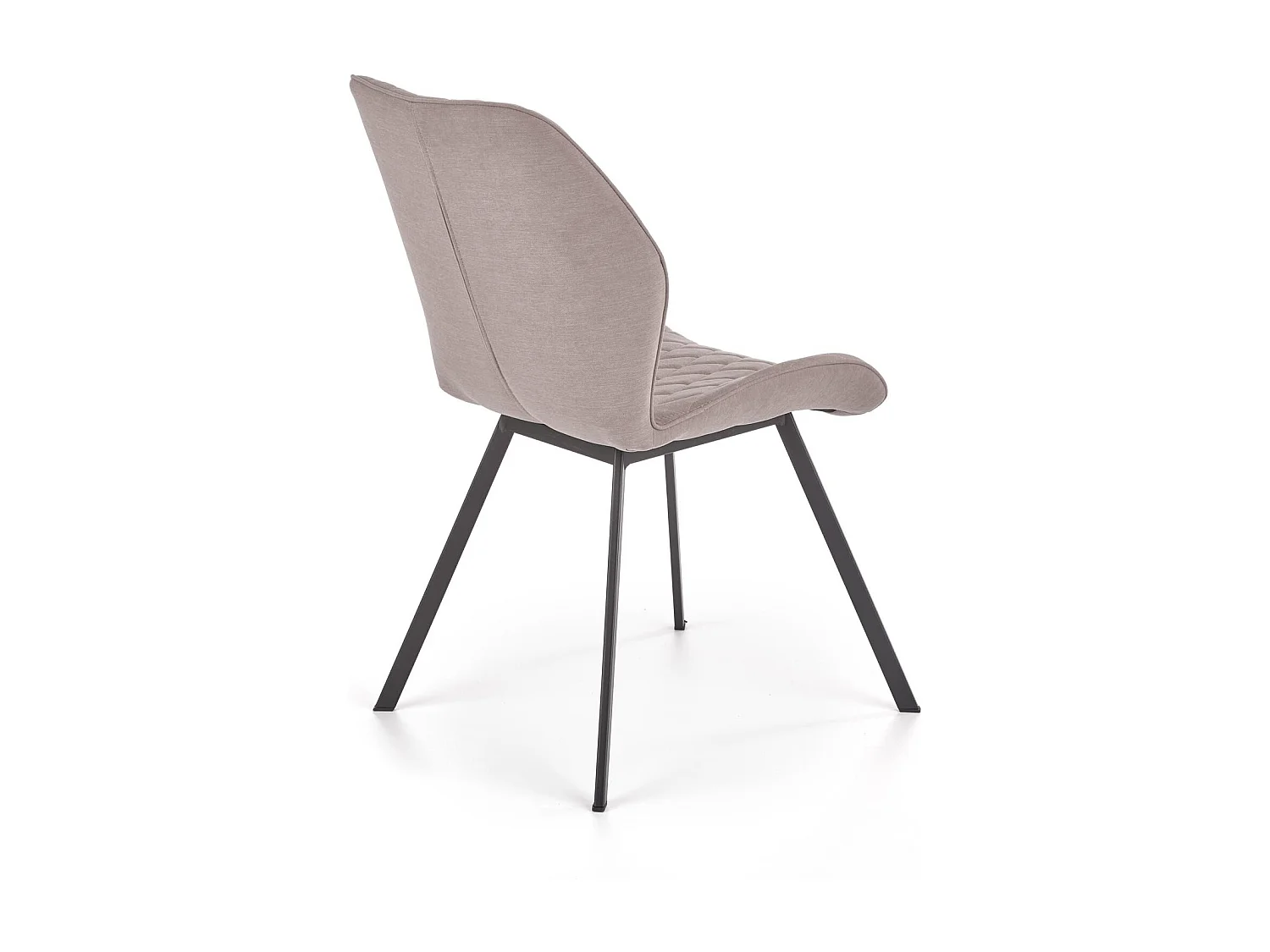 Chaise de salle à manger en tissu gris avec pieds en acier noir Pilot