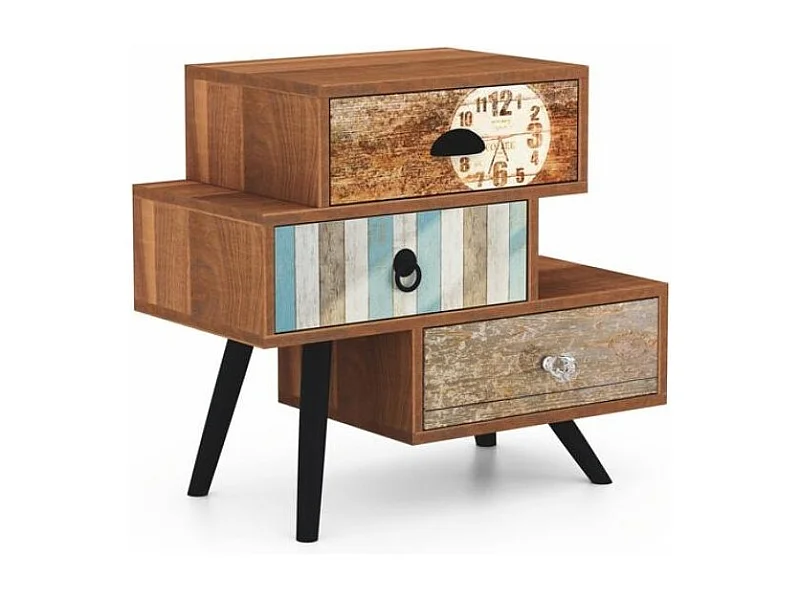 Table d'appoint industrielle multicolore Alto