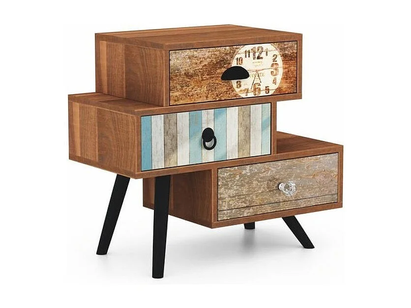 Table d'appoint industrielle multicolore Alto