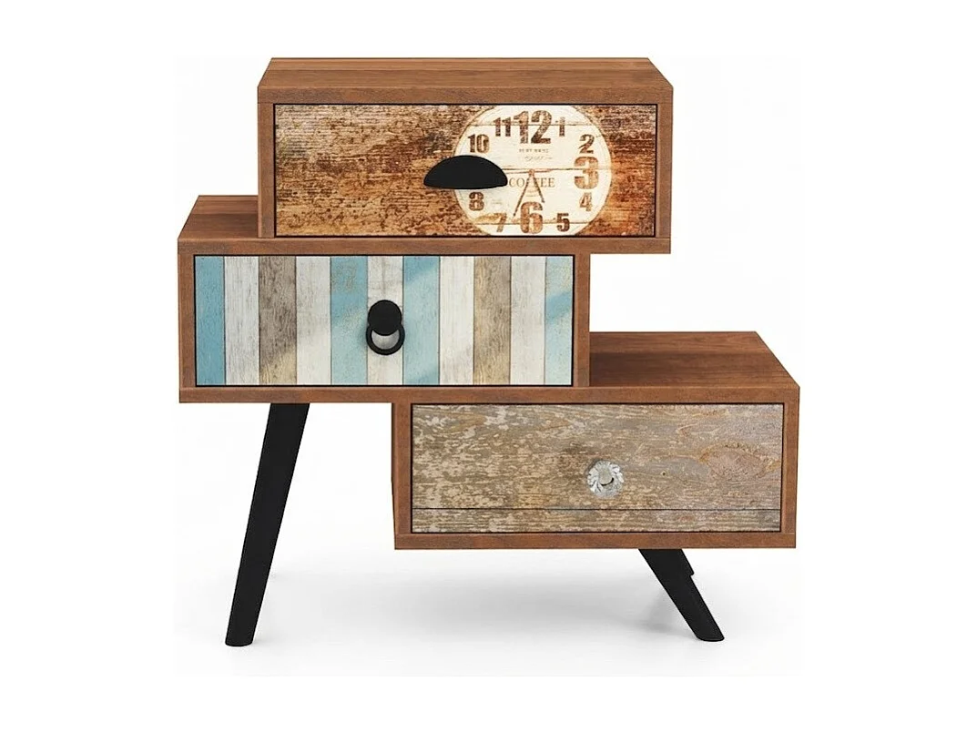 Table d'appoint industrielle multicolore Alto