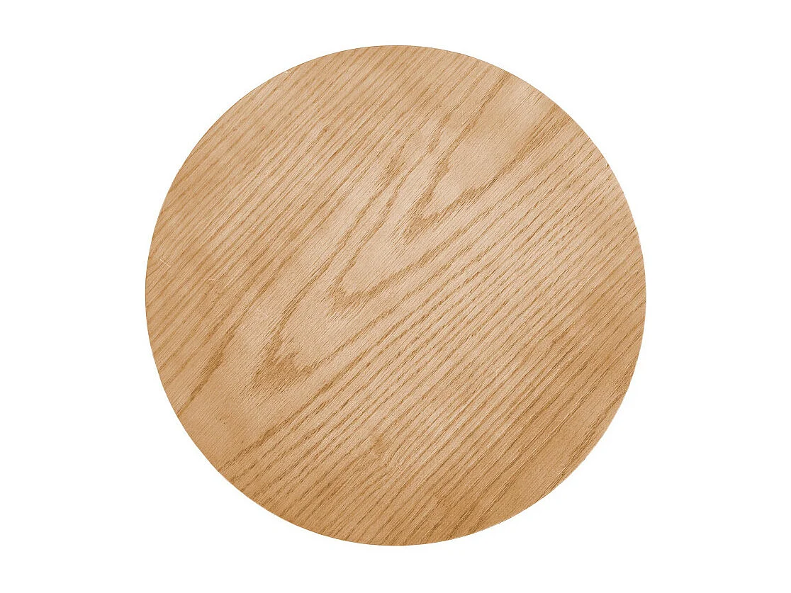 Mesa auxiliar redonda con chapa de madera maciza MOLENE