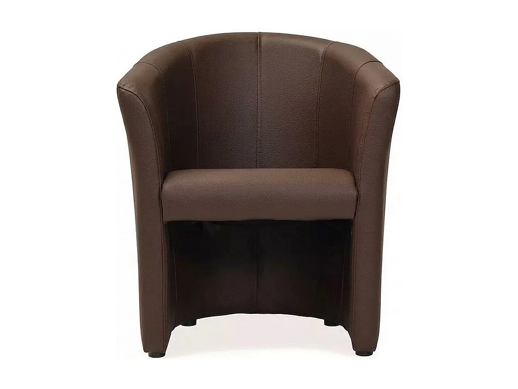 Fauteuil design confort écocuir marron Tisso