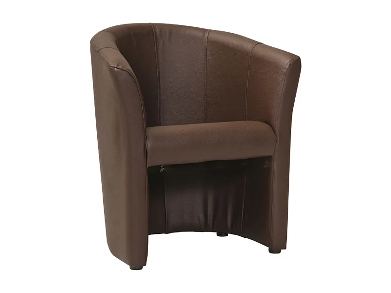 Fauteuil design confort écocuir marron Tisso