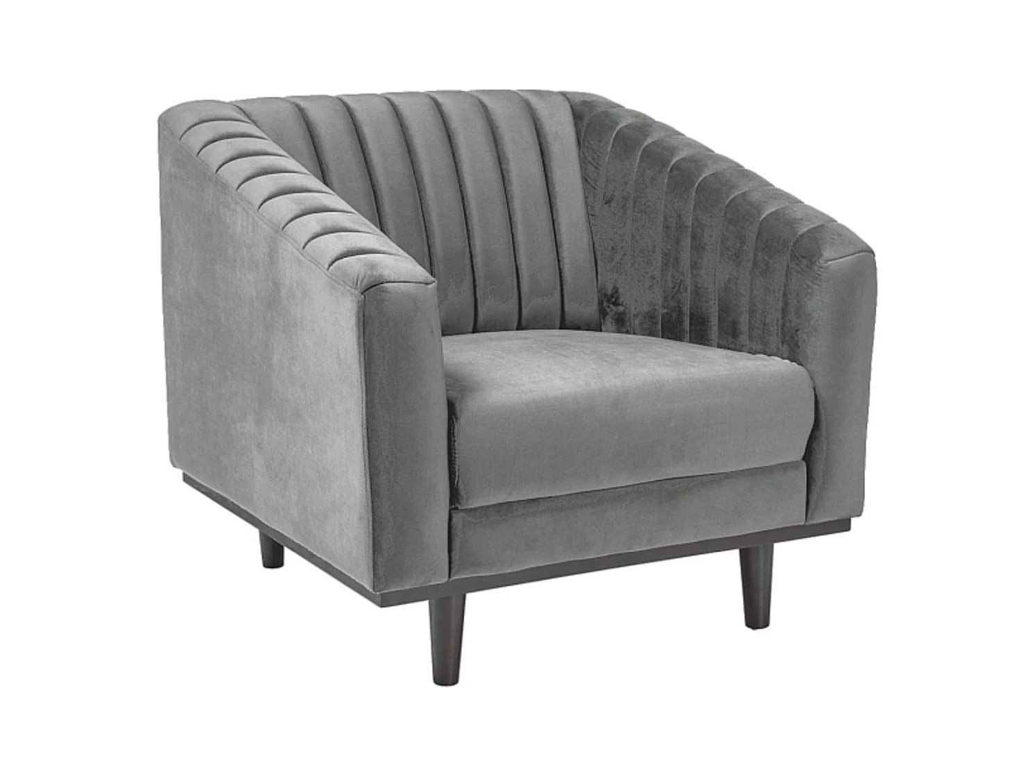 Fauteuil design velours gris 83 cm Golt