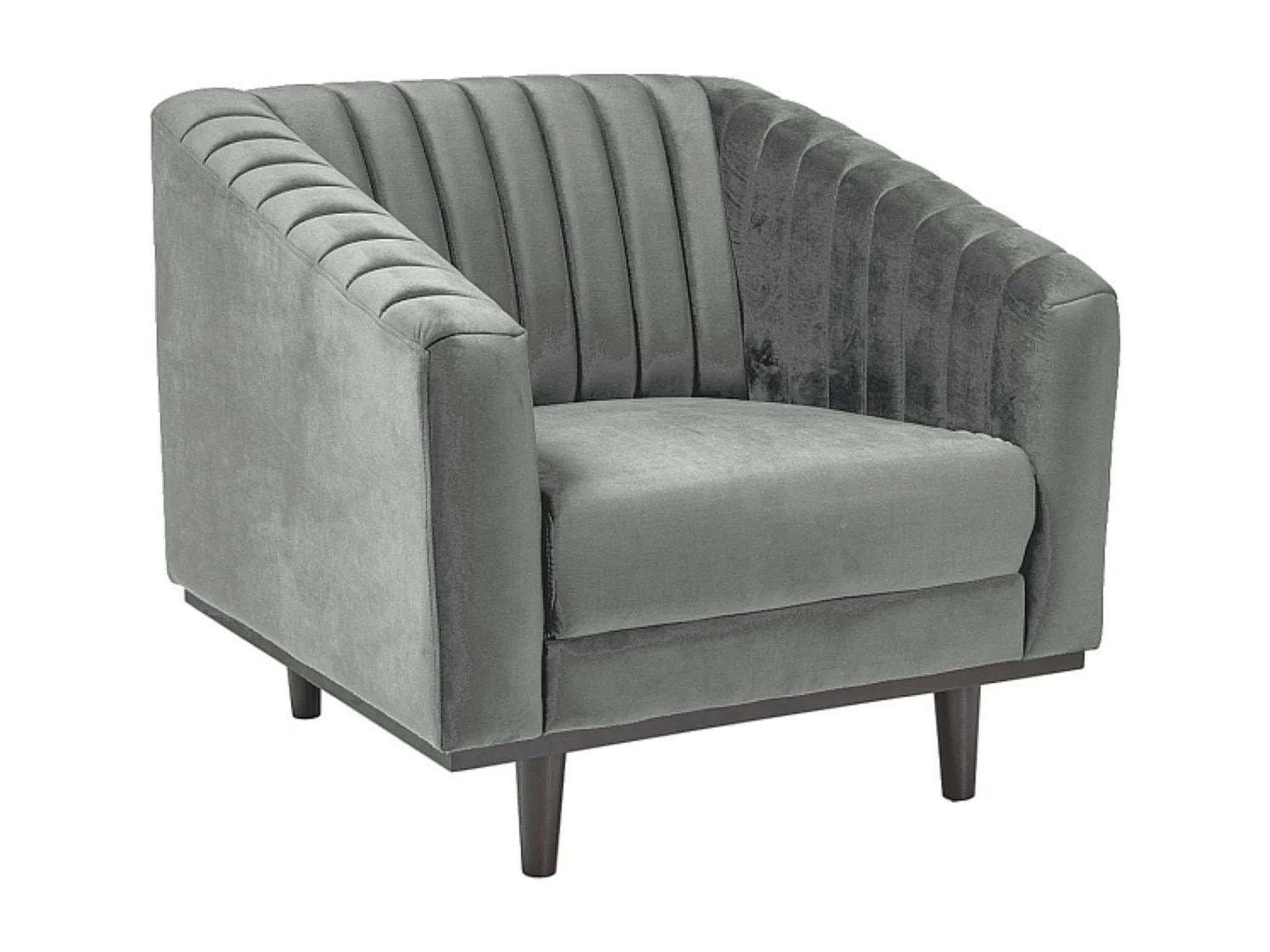 Fauteuil design velours gris 83 cm Golt