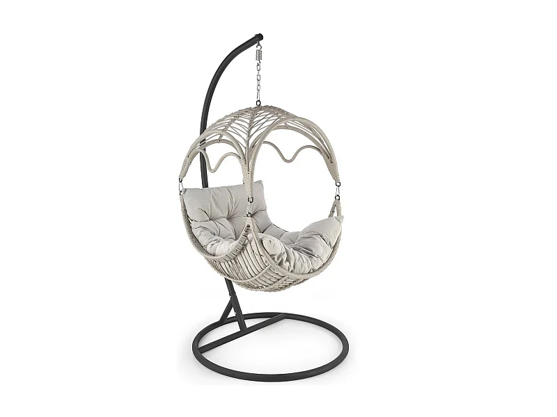 Fauteuil suspendu gris clair en rotin synthétique Gardena