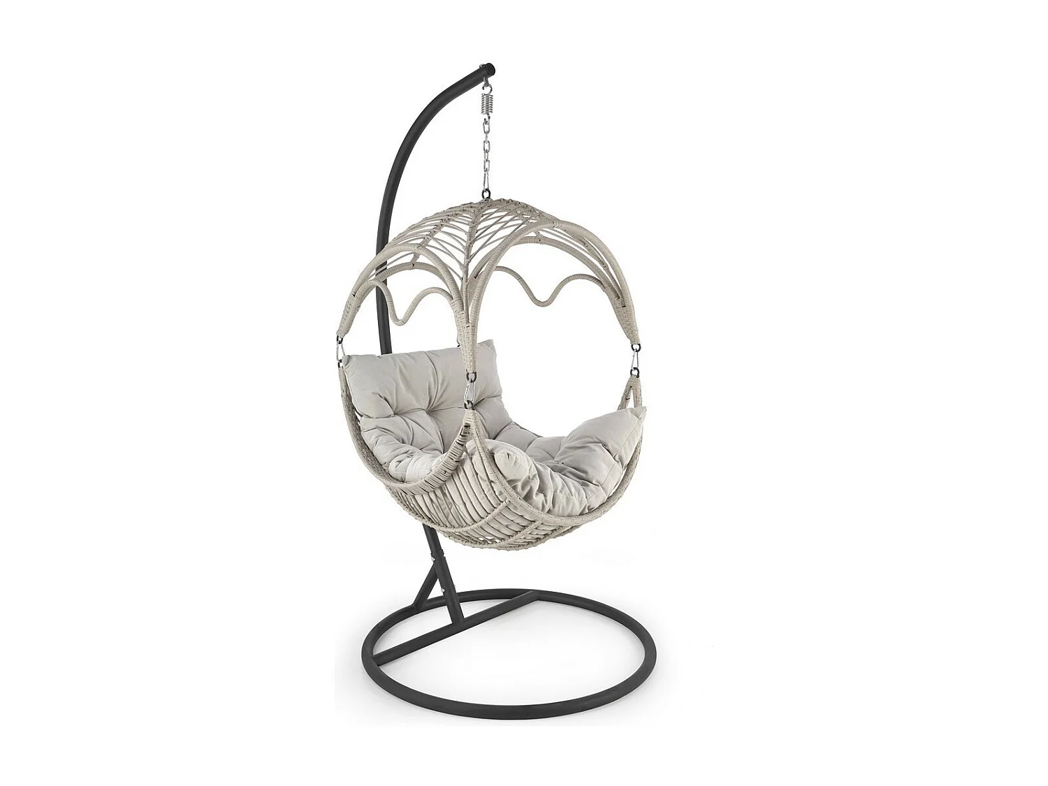 Fauteuil suspendu gris clair en rotin synthétique Gardena