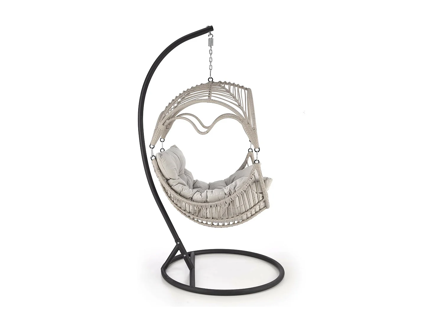 Fauteuil suspendu gris clair en rotin synthétique Gardena