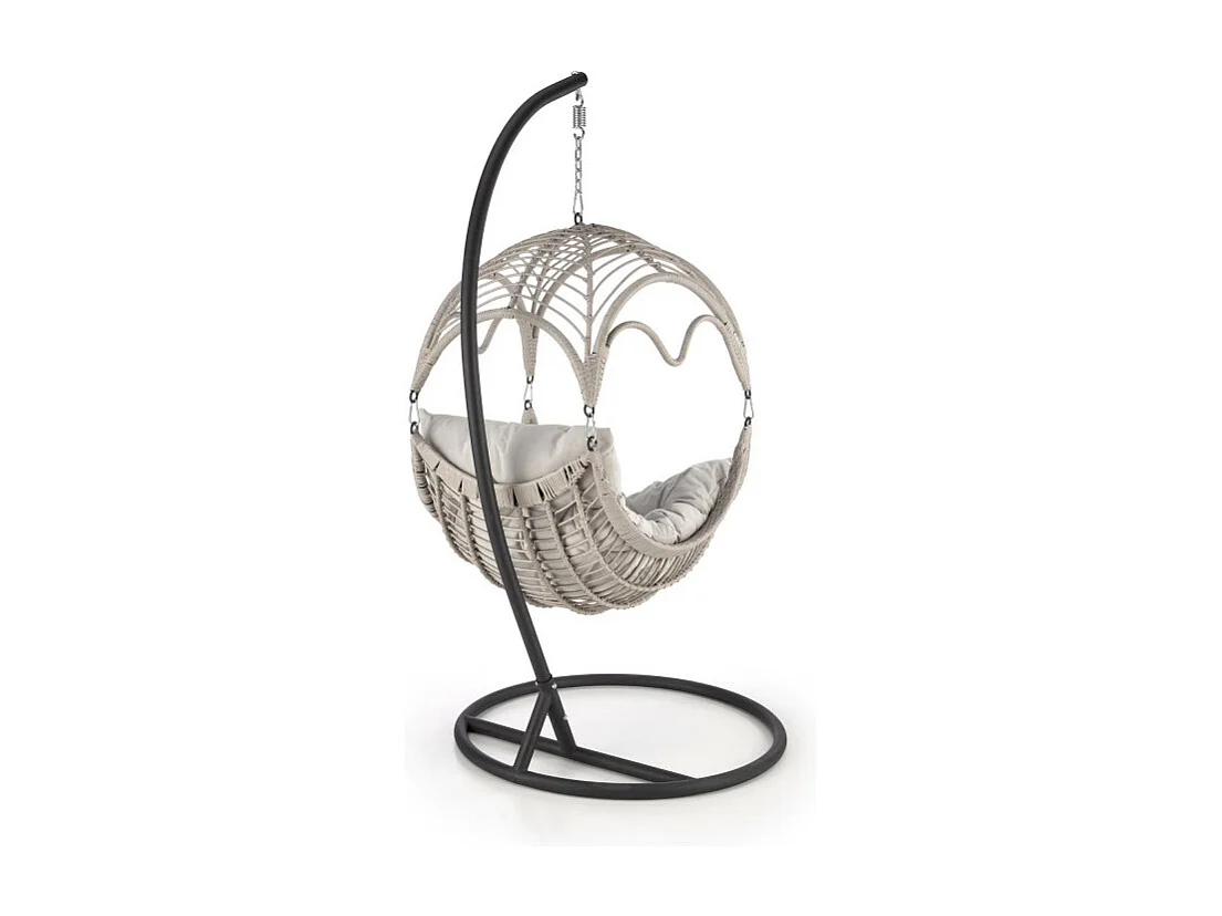 Fauteuil suspendu gris clair en rotin synthétique Gardena