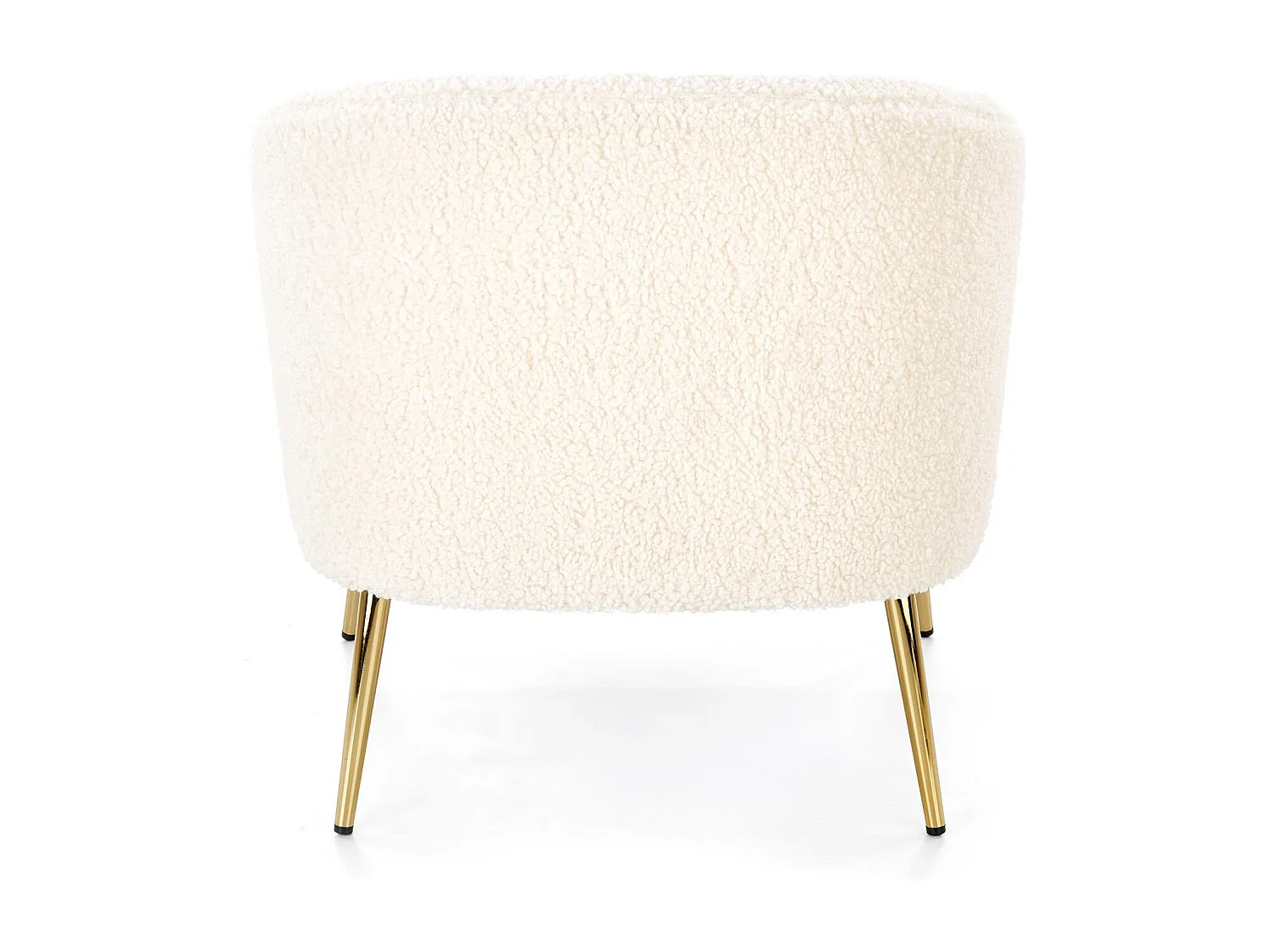Fauteuil en tissu bouclé avec pieds en métal doré ARMELLE