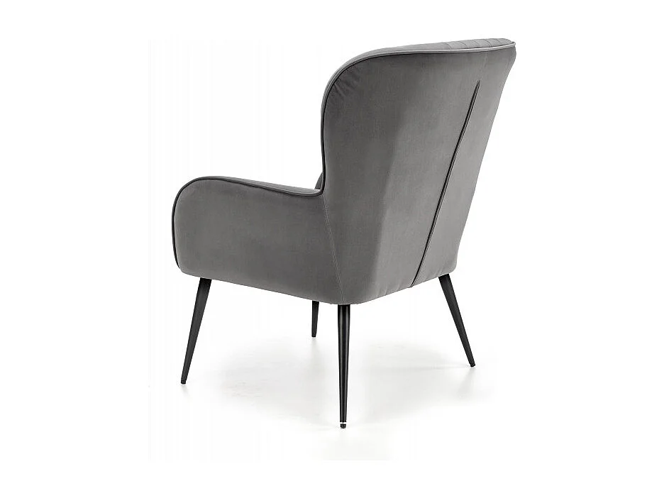 Fauteuil tissu beige et pied en métal noir TOBBY