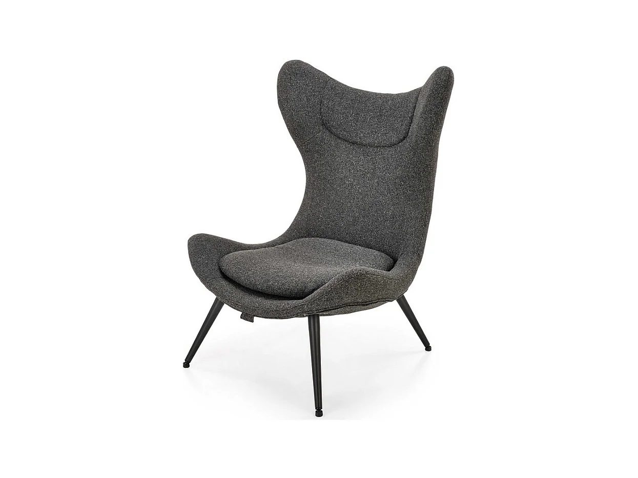 Fauteuil lounge contemporain en tissu gris FRAGAN