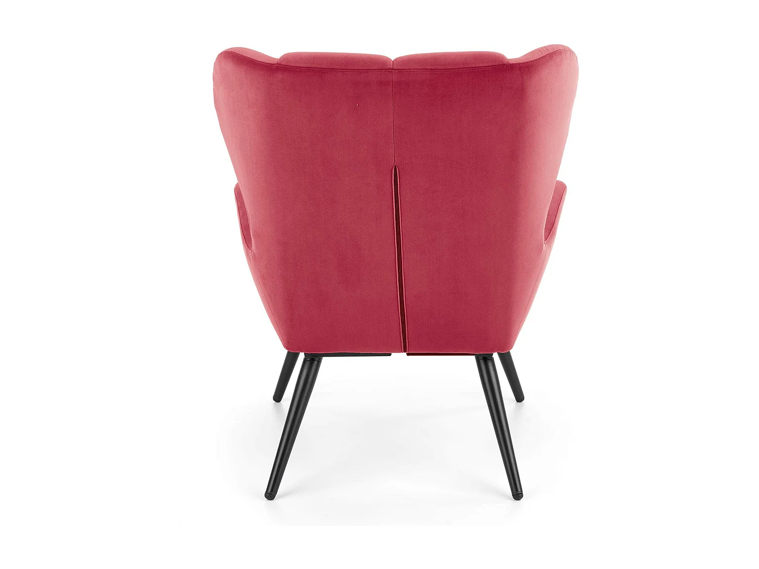 Fauteuil contemporain en velours bordeaux GLASGOW
