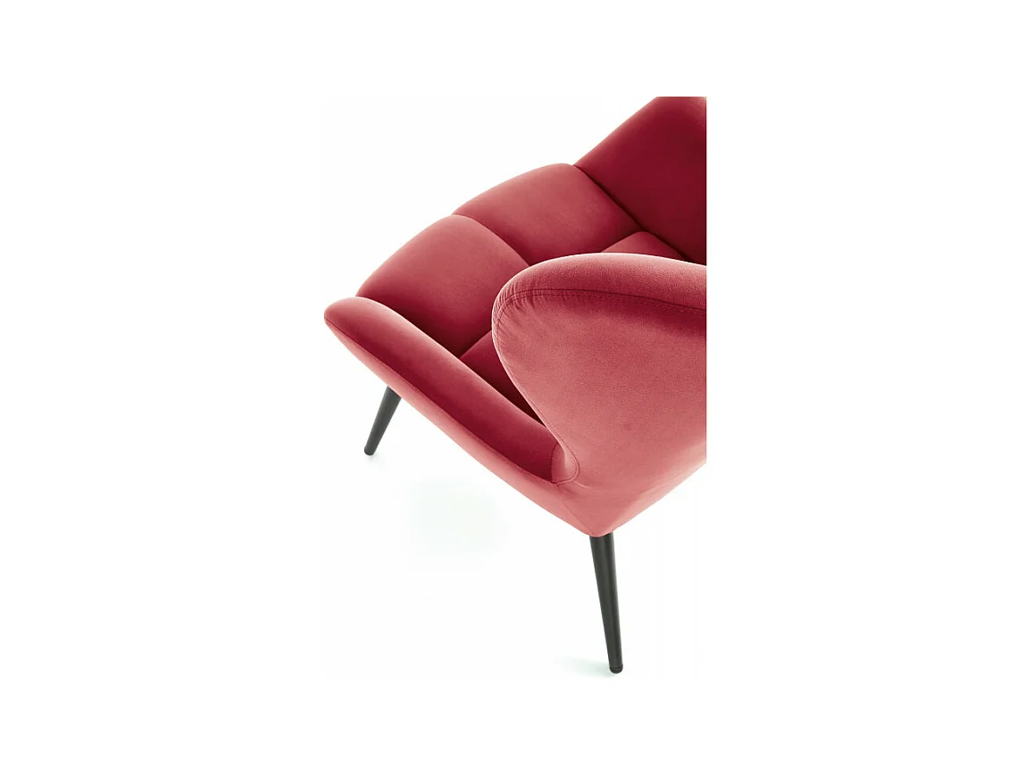 Poltrona contemporanea in velluto bordeaux GLASGOW