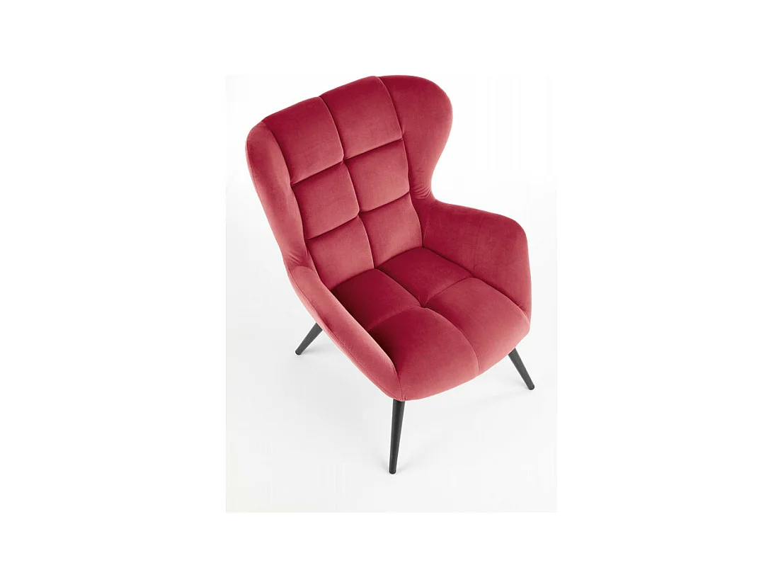 Poltrona contemporanea in velluto bordeaux GLASGOW