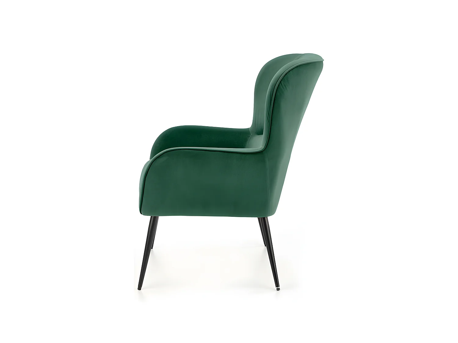 Fauteuil en tissu gris et pieds métal noir TOBBY