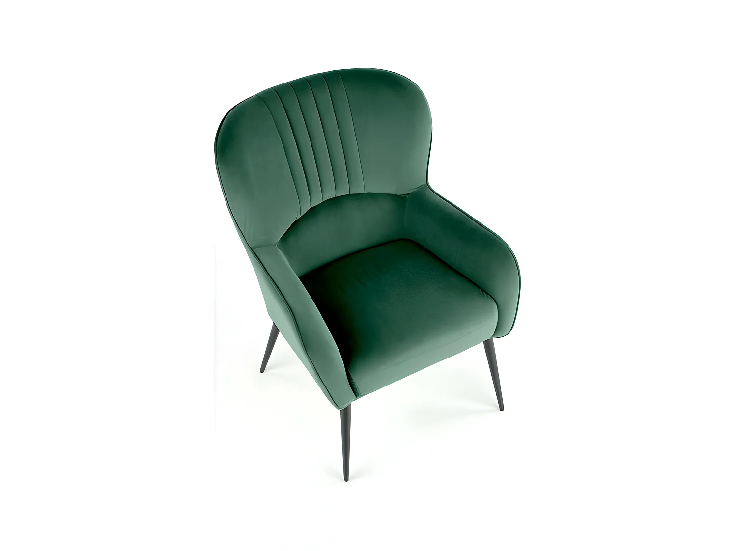 Fauteuil en tissu gris et pieds métal noir TOBBY