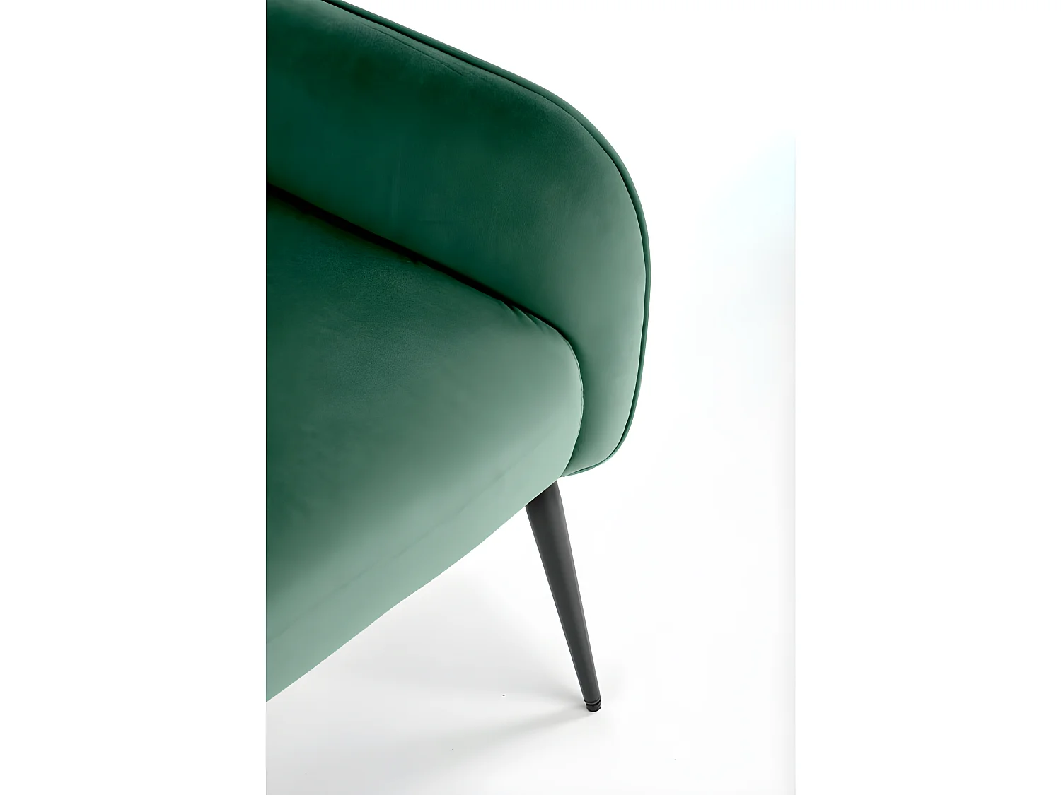 Fauteuil en tissu gris et pieds métal noir TOBBY