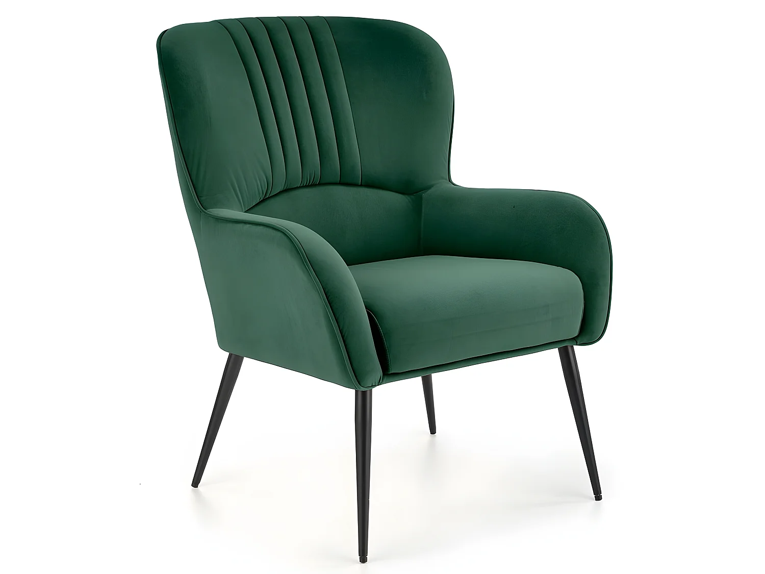 Fauteuil en tissu gris et pieds métal noir TOBBY