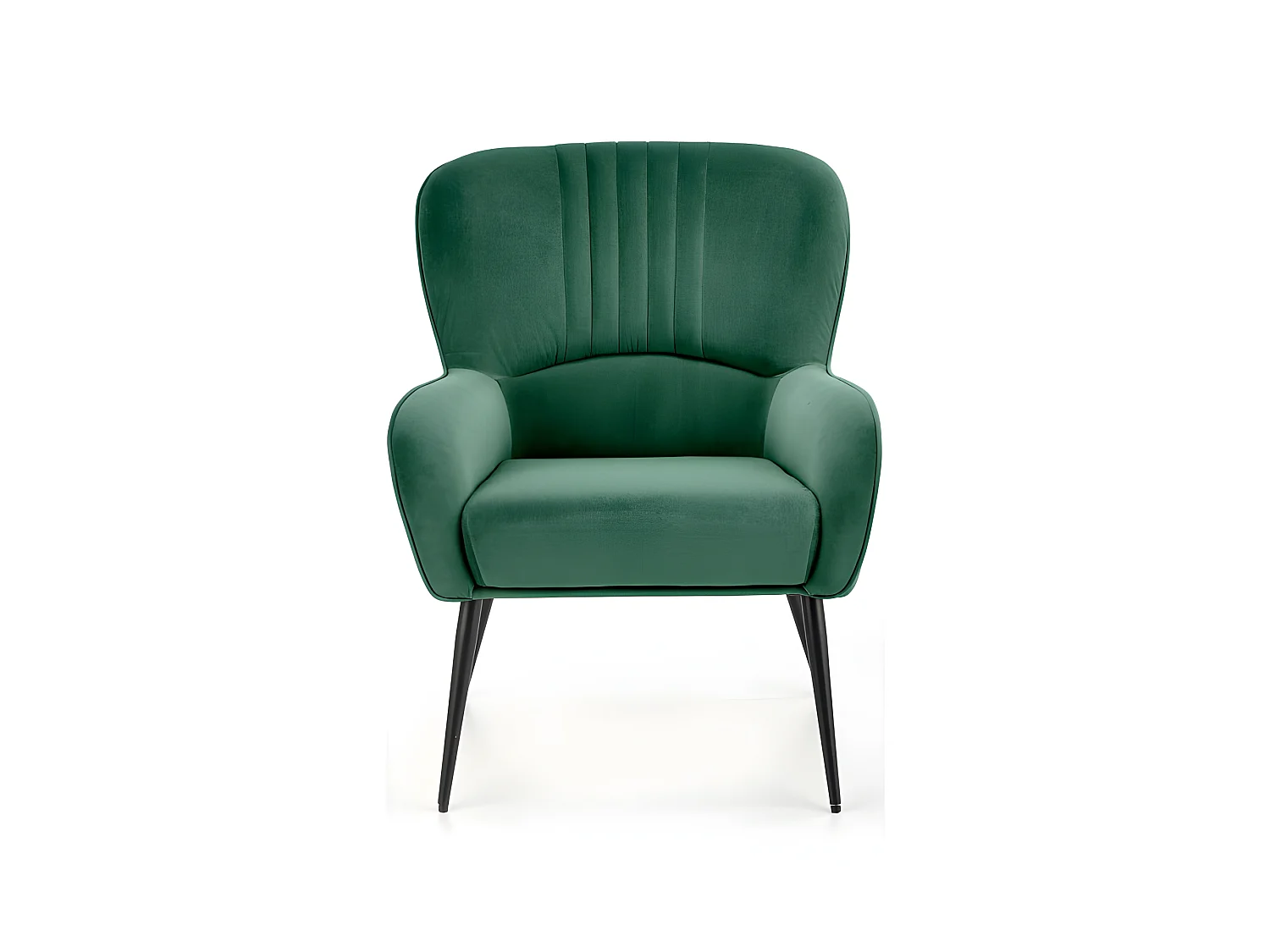 Fauteuil en tissu gris et pieds métal noir TOBBY