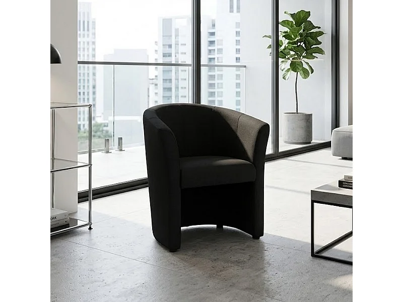 Fauteuil design confort écocuir noir Tisso