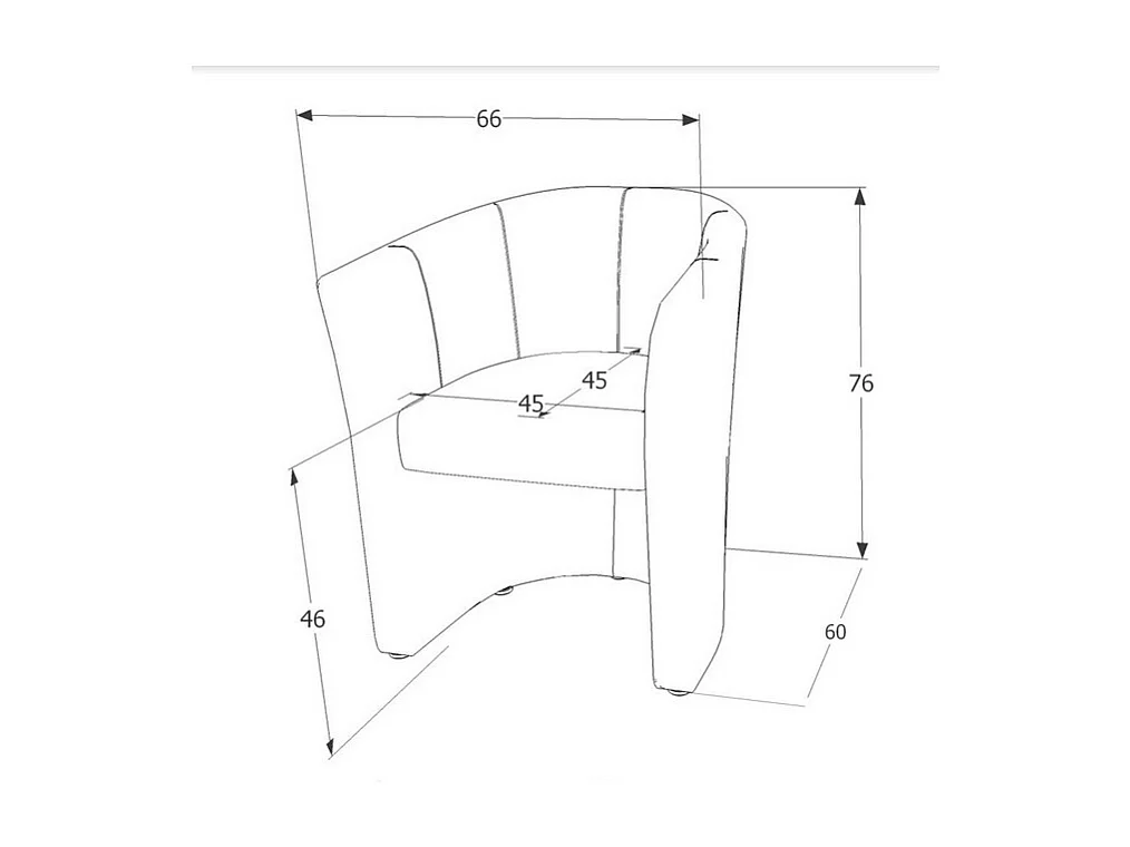 Fauteuil design confort écocuir noir Tisso