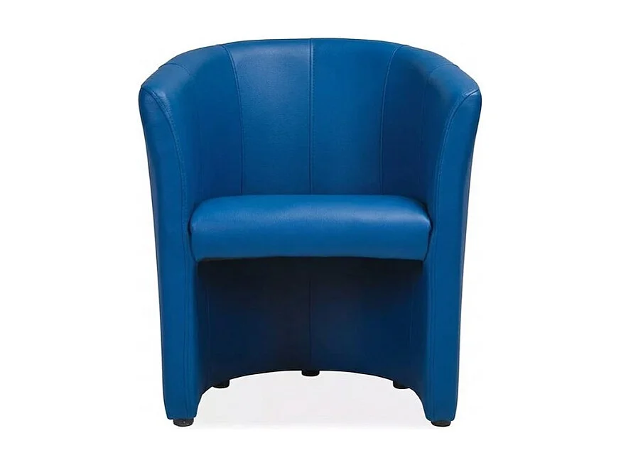 Fauteuil design confort écocuir bleu marine Tisso