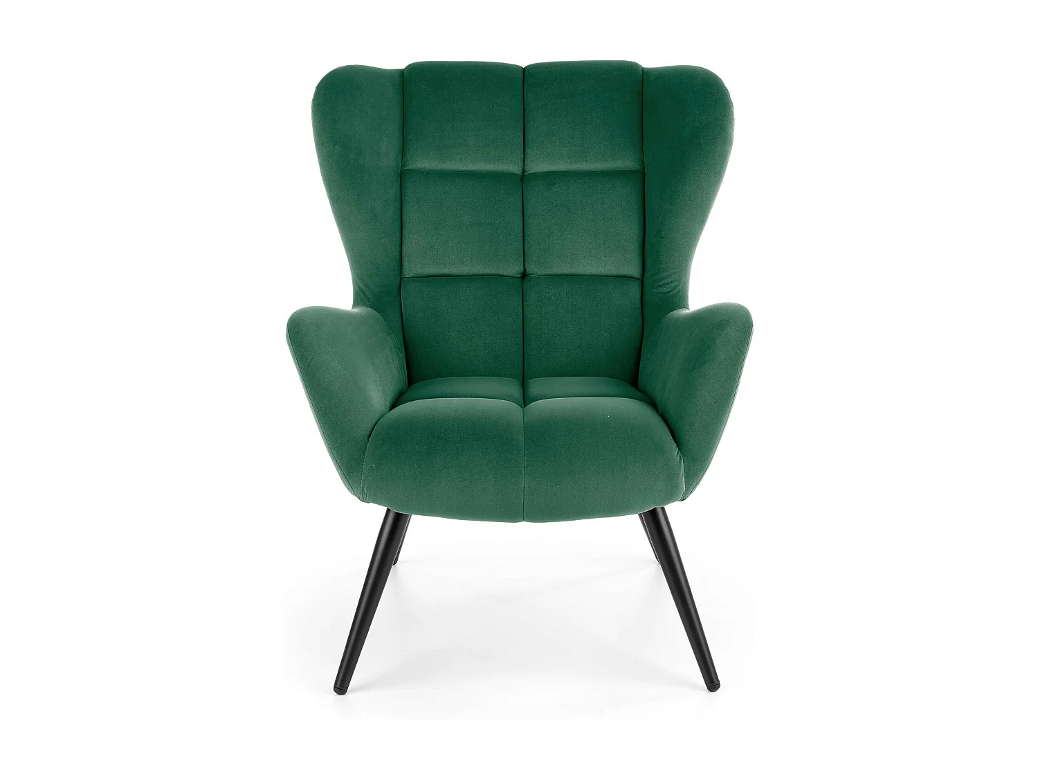 Fauteuil contemporain en velours vert GLASGOW