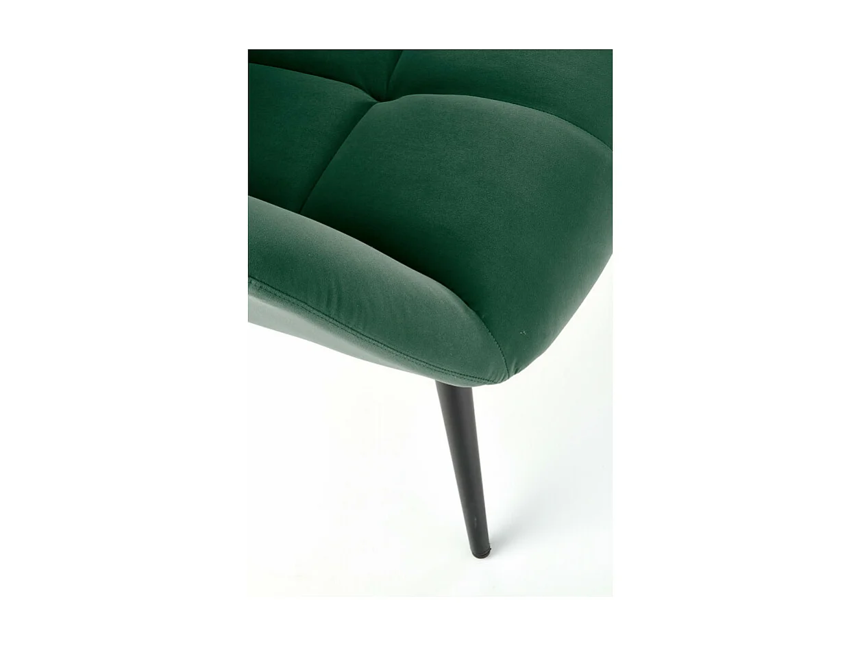 Fauteuil contemporain en velours vert GLASGOW