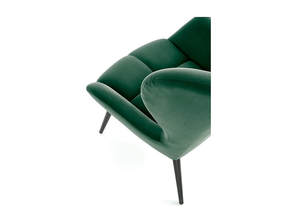 Fauteuil contemporain en velours vert GLASGOW