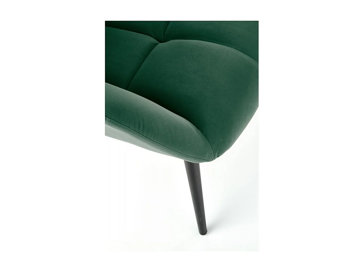 Fauteuil contemporain en velours vert GLASGOW