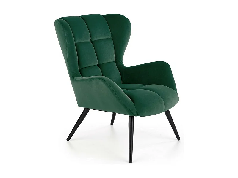 Poltrona contemporanea GLASGOW in velluto verde