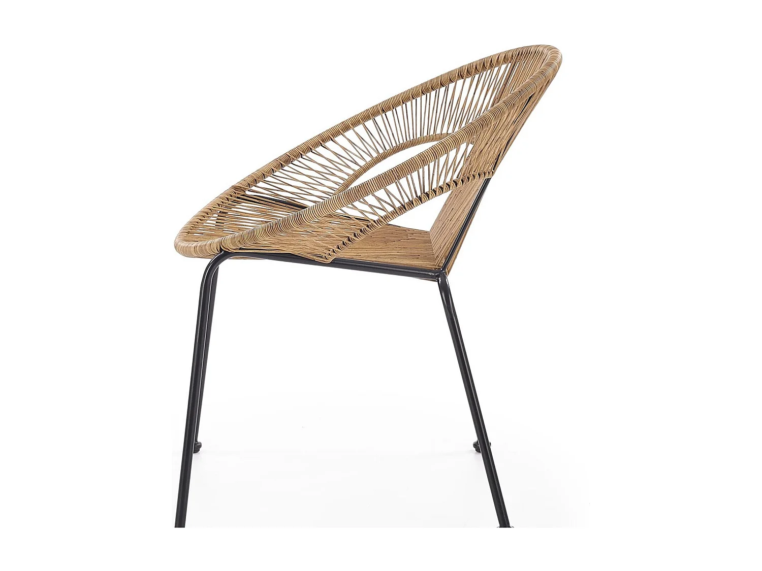 Fauteuil en rotin synthétique avec structure noire en acier HOLIDAYS