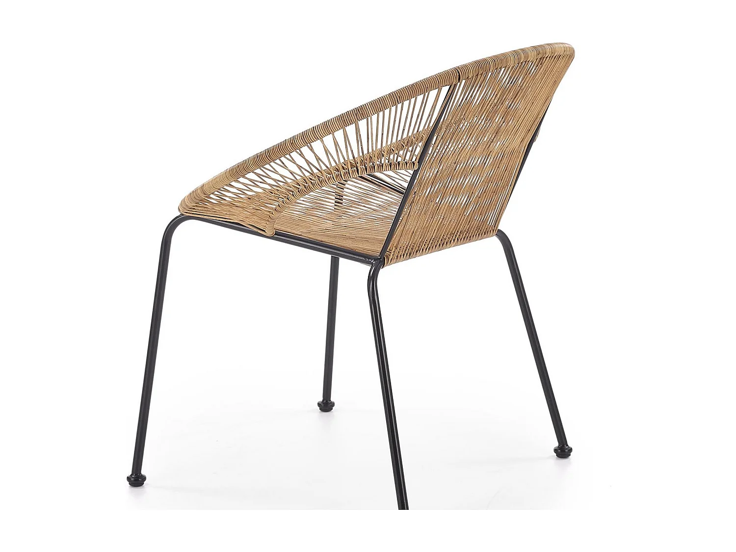 Fauteuil en rotin synthétique avec structure noire en acier HOLIDAYS