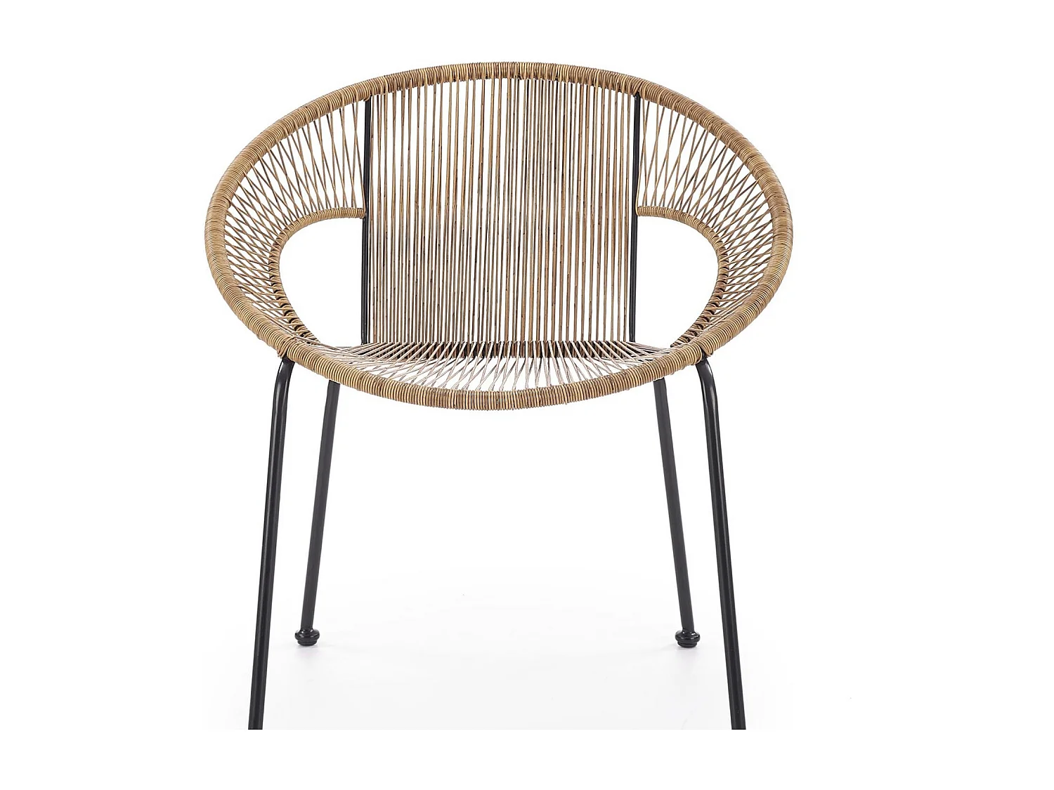 Fauteuil en rotin synthétique avec structure noire en acier HOLIDAYS