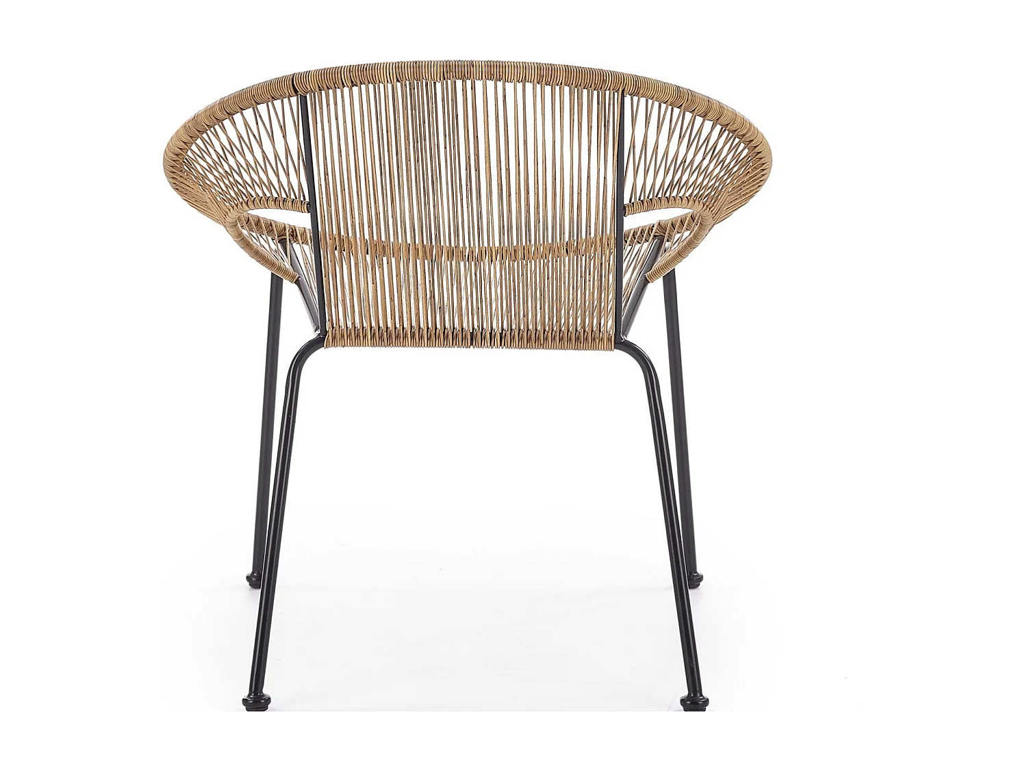 Fauteuil en rotin synthétique avec structure noire en acier HOLIDAYS