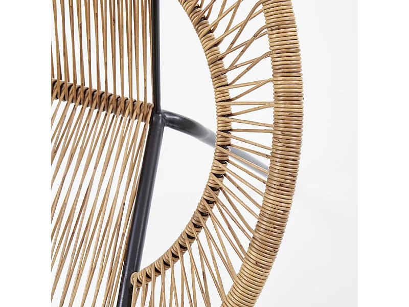 Fauteuil en rotin synthétique avec structure noire en acier HOLIDAYS