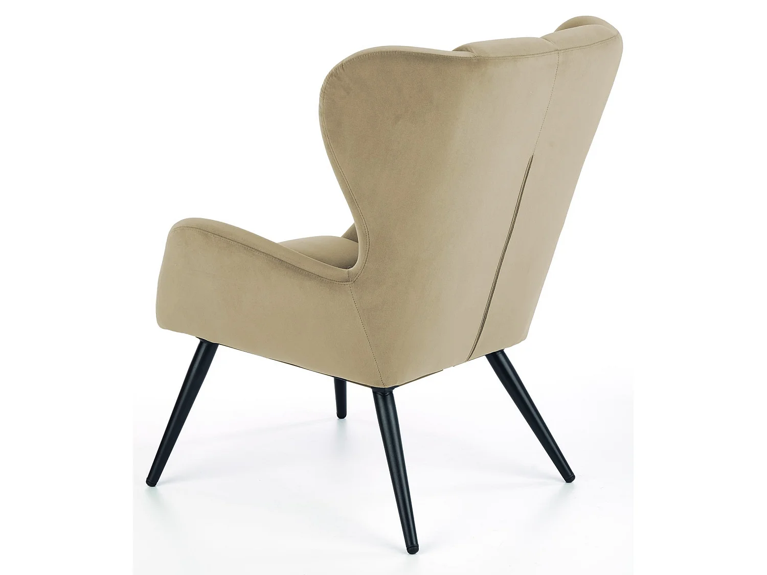 Fauteuil en velours beige avec pieds noirs en métal Glasgow