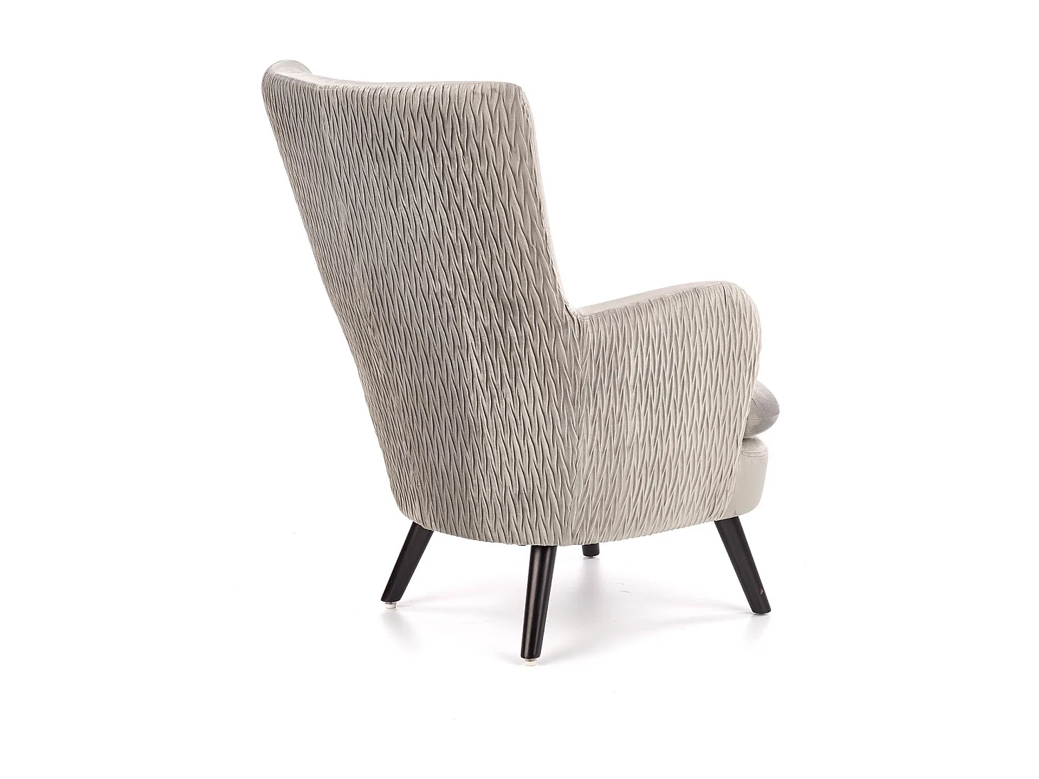 Fauteuil en velours beige avec pieds noirs en métal Glasgow