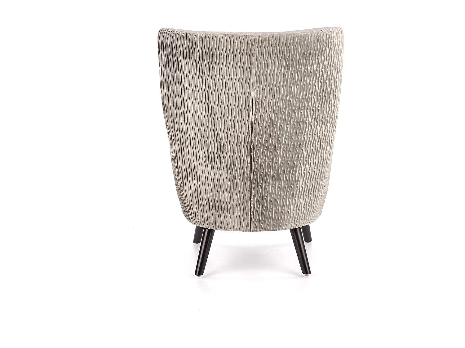 Fauteuil en velours beige avec pieds noirs en métal Glasgow