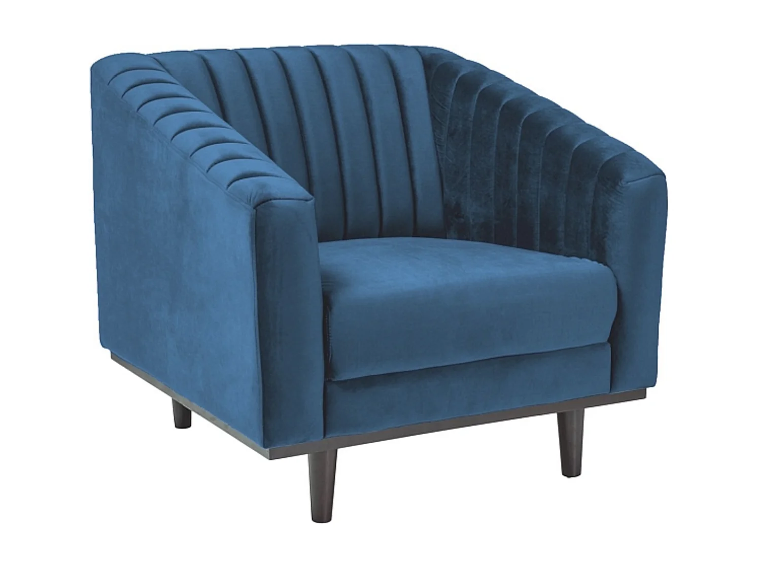 Fauteuil design velours bleu 83 cm Golt