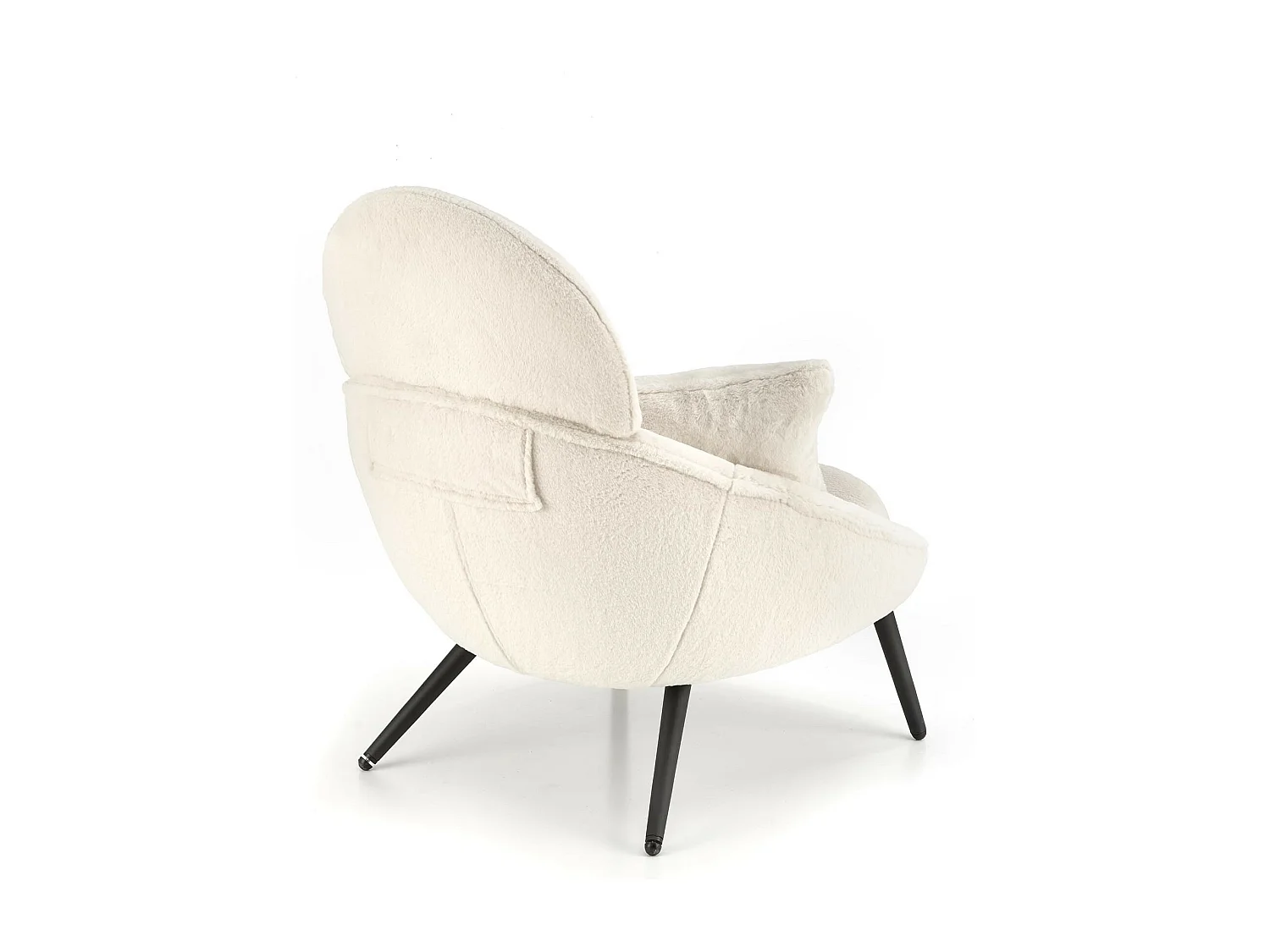 Tumbona de diseño en tejido beige con patas de metal negro Plazza