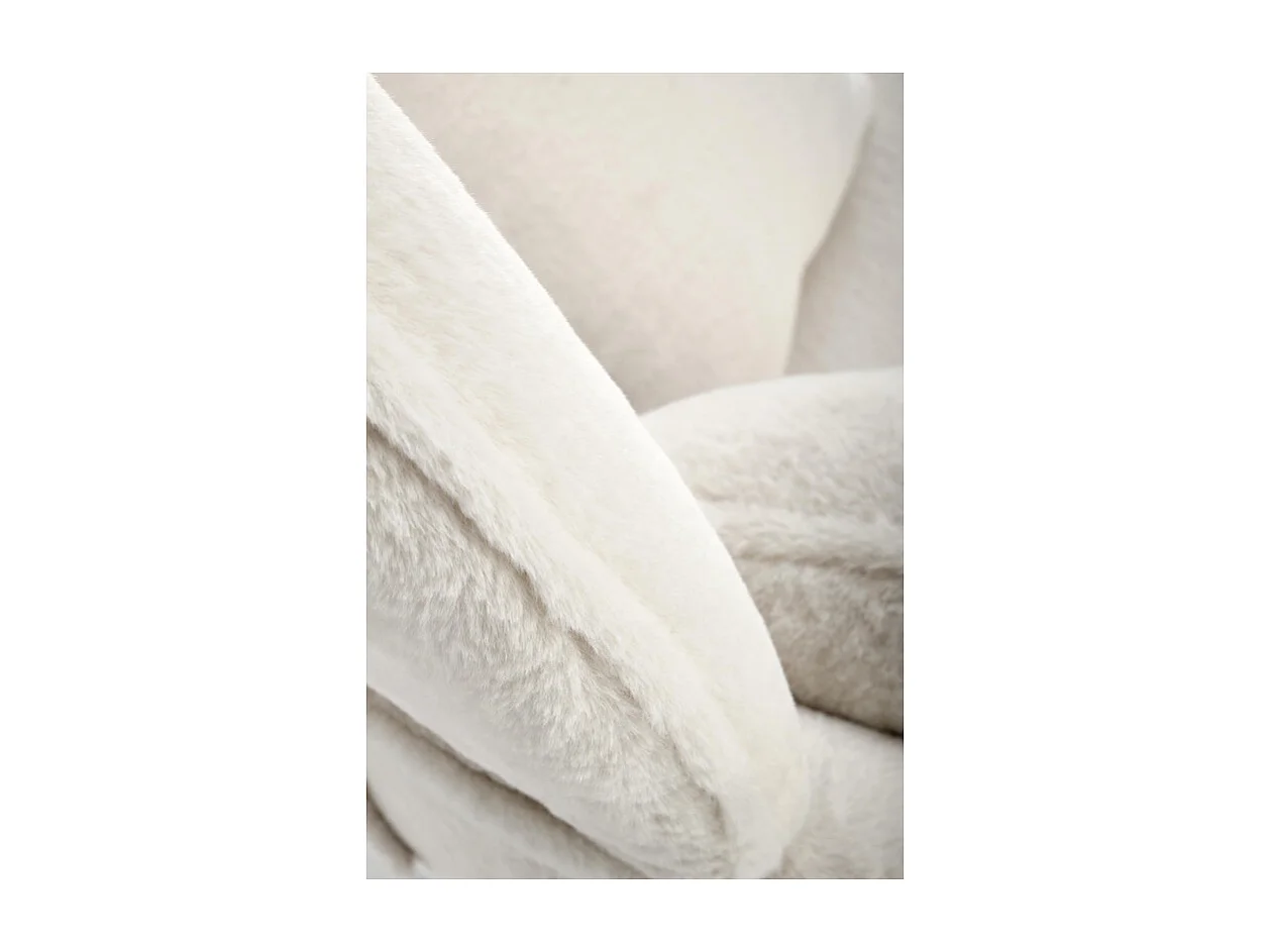 Tumbona de diseño en tejido beige con patas de metal negro Plazza