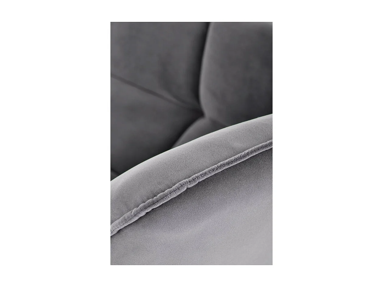 Sillón contemporáneo de terciopelo gris con patas de metal negro de diseño BRIAC