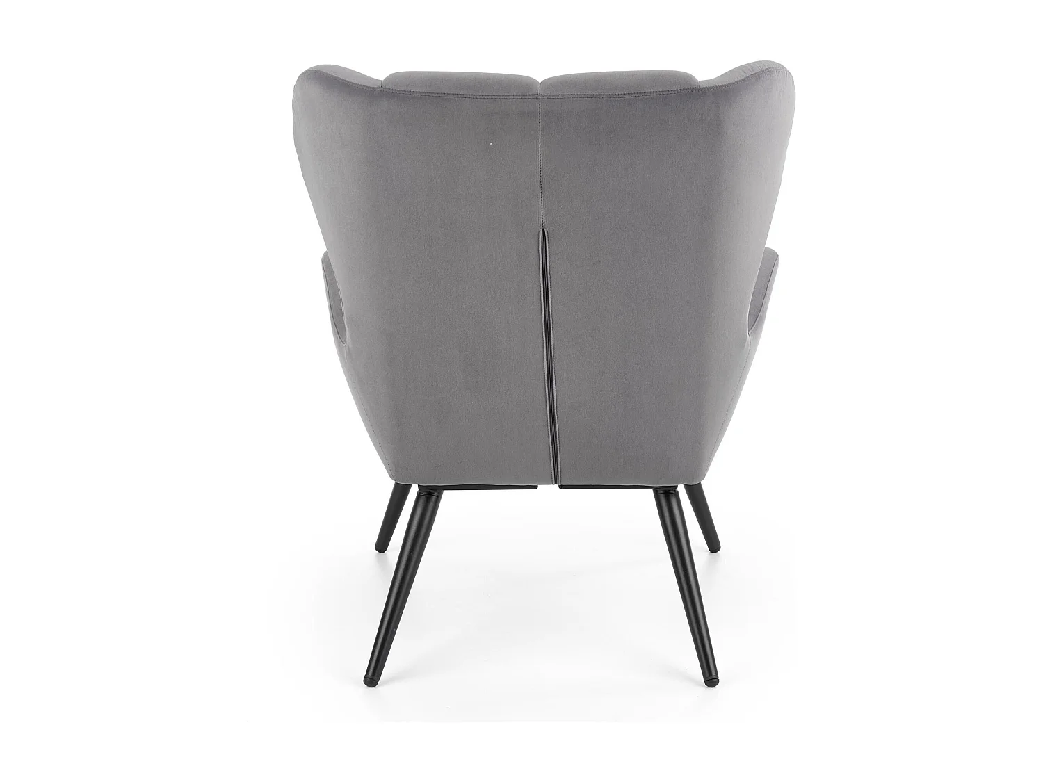 Poltrona contemporanea in velluto grigio con gambe in metallo Glasgow nero