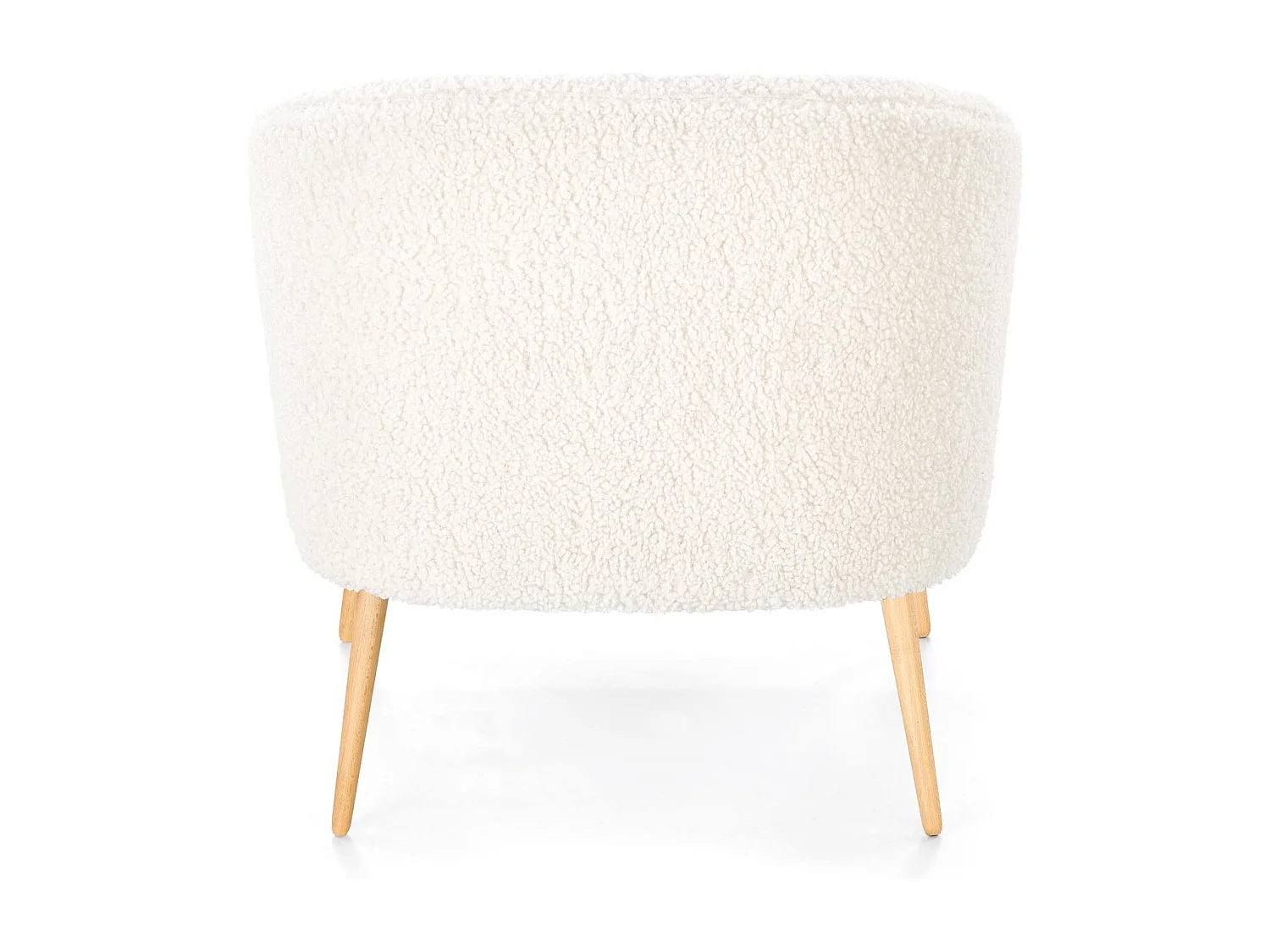Fauteuil en tissu bouclé avec pieds en bois massif ARMELLE 2