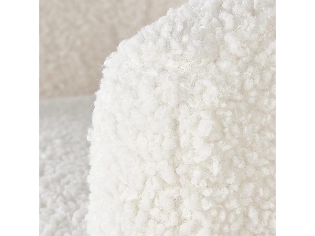 Fauteuil en tissu bouclé avec pieds en bois massif ARMELLE 2