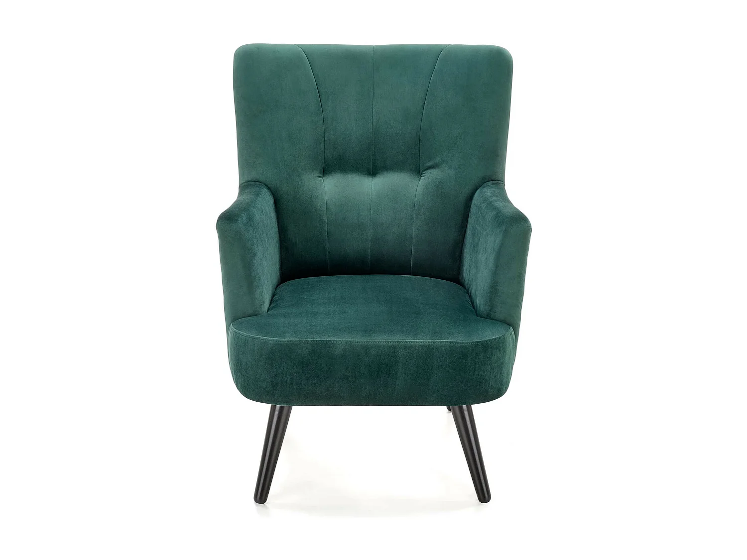 Fauteuil lounge en velours vert avec dossier imprimé FLORAEL