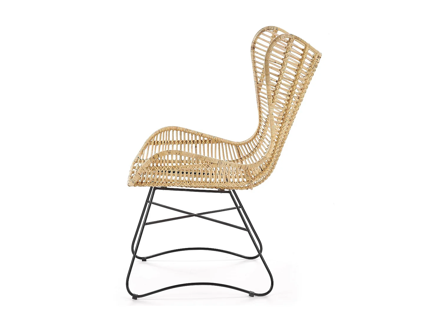 Sillón tradicional Enna de ratán y metal