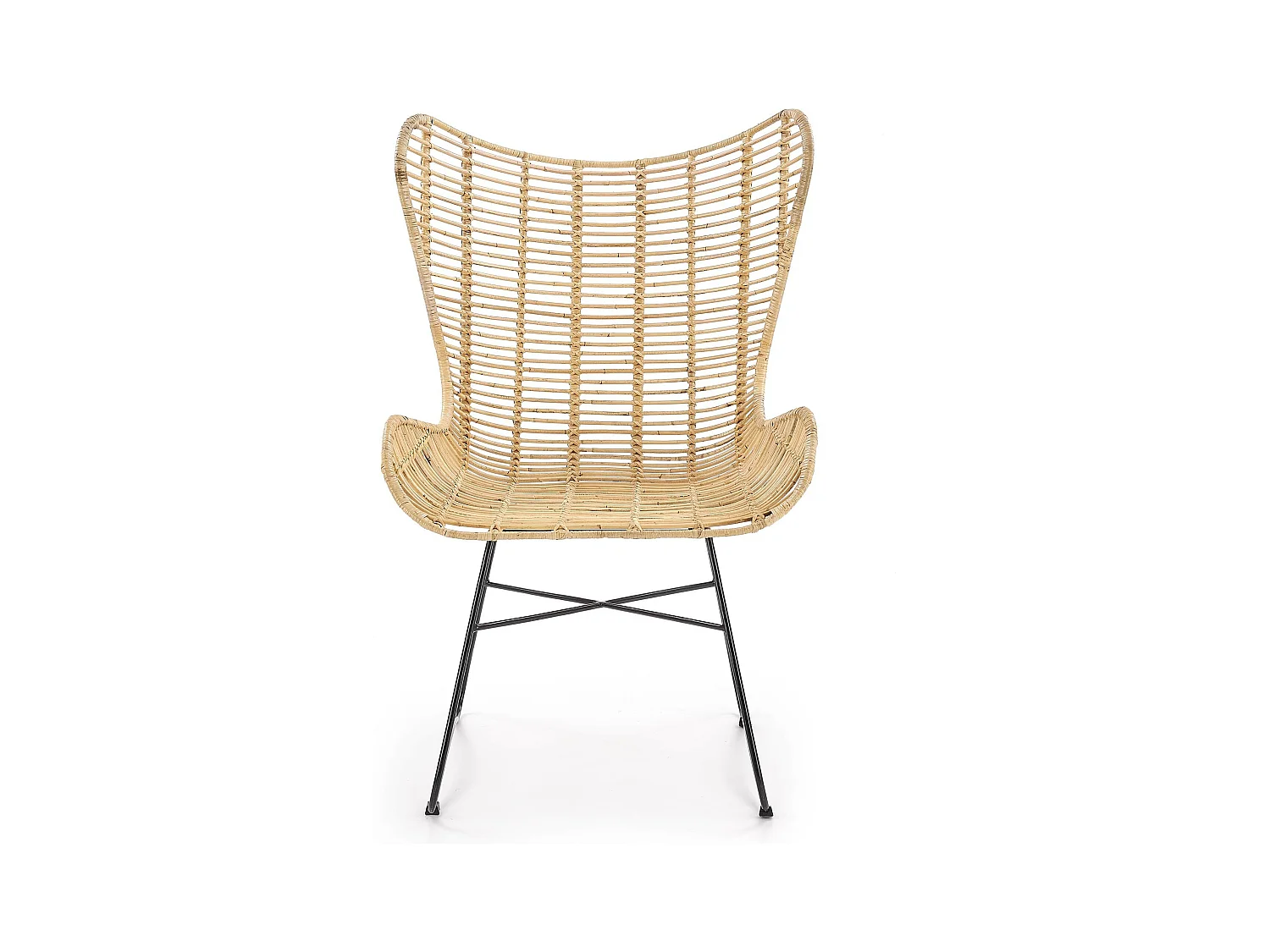 Fauteuil traditionnel rotin et métal Enna